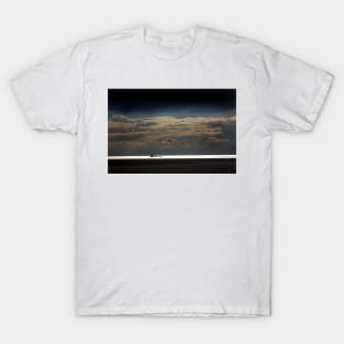 Sealight - clouds over The Wash as a ship moves along the coast near Hunstanton, Norfolk T-Shirt